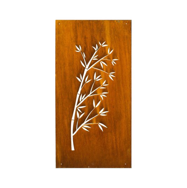 Bamboo leaves and branches privacy metal screen