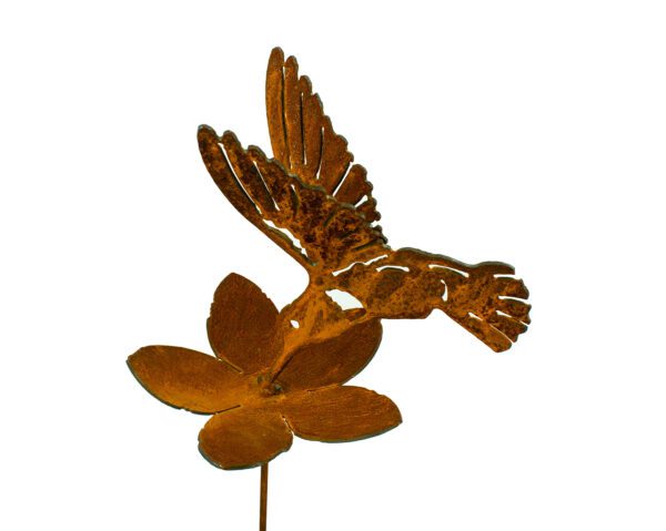 Metal Flower With Hummingbird GP149