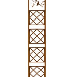 Rusty Bird and Branch Garden Trellis Flower Trellis