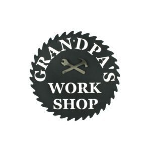 Grandpas Workshop, Saw Blade, and Hammer Sign