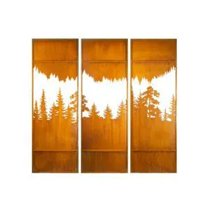 Outdoor Privacy Screen Set of 3 Tree Line Large Garden Fir Trees