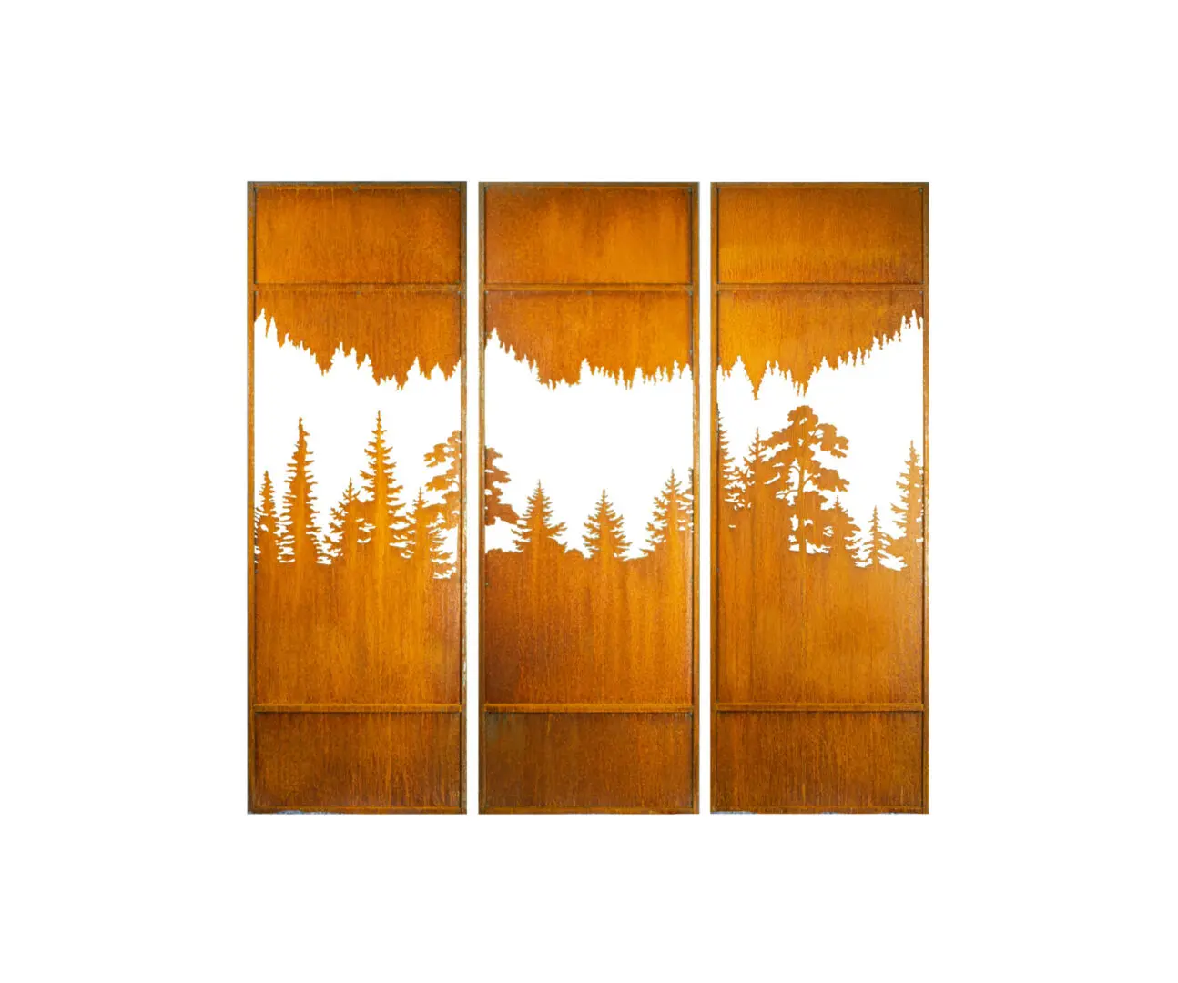 Outdoor Privacy Screen Set of 3 Tree Line Large Garden Fir Trees