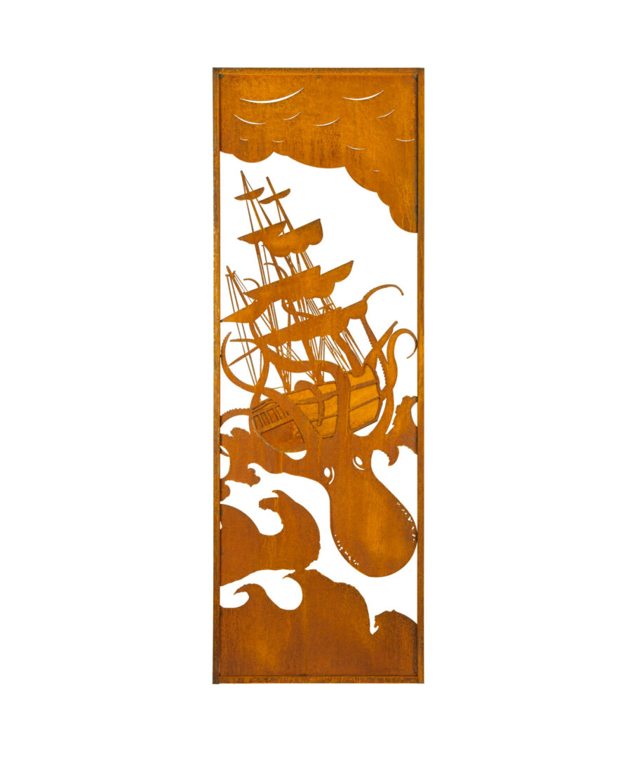 Kraken Metal Art Panel The Kraken Attack Pirate Ship