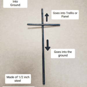 metal privacy screen ground stake for outdoor panel installation