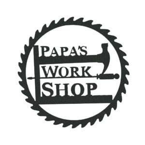Papas Workshop saw blade logo