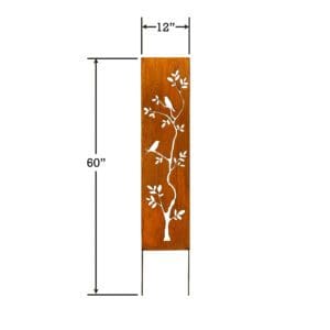A tall metal pole with a tree on it.