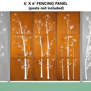 A metal panel with white trees on it.