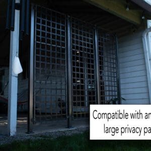 A picture of an outside area with a large privacy panel.