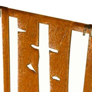 A close up of the metal bars on a bench
