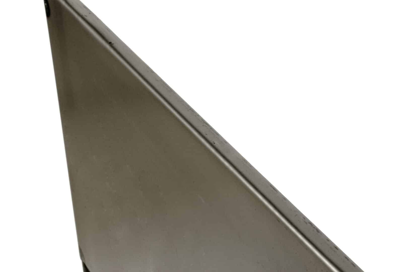 Angled silver laptop lid close-up