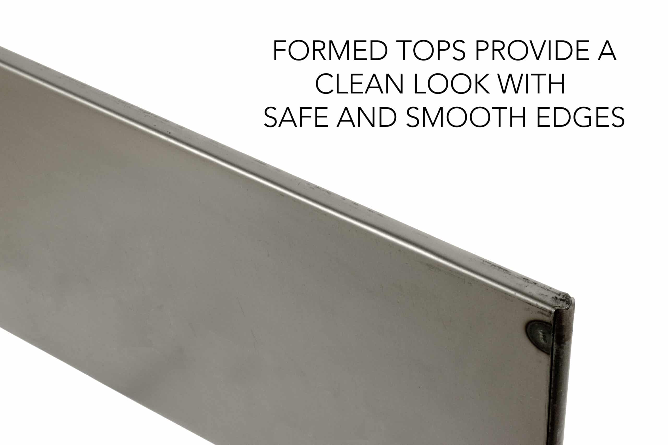 formed steel panel showing smooth top edge
