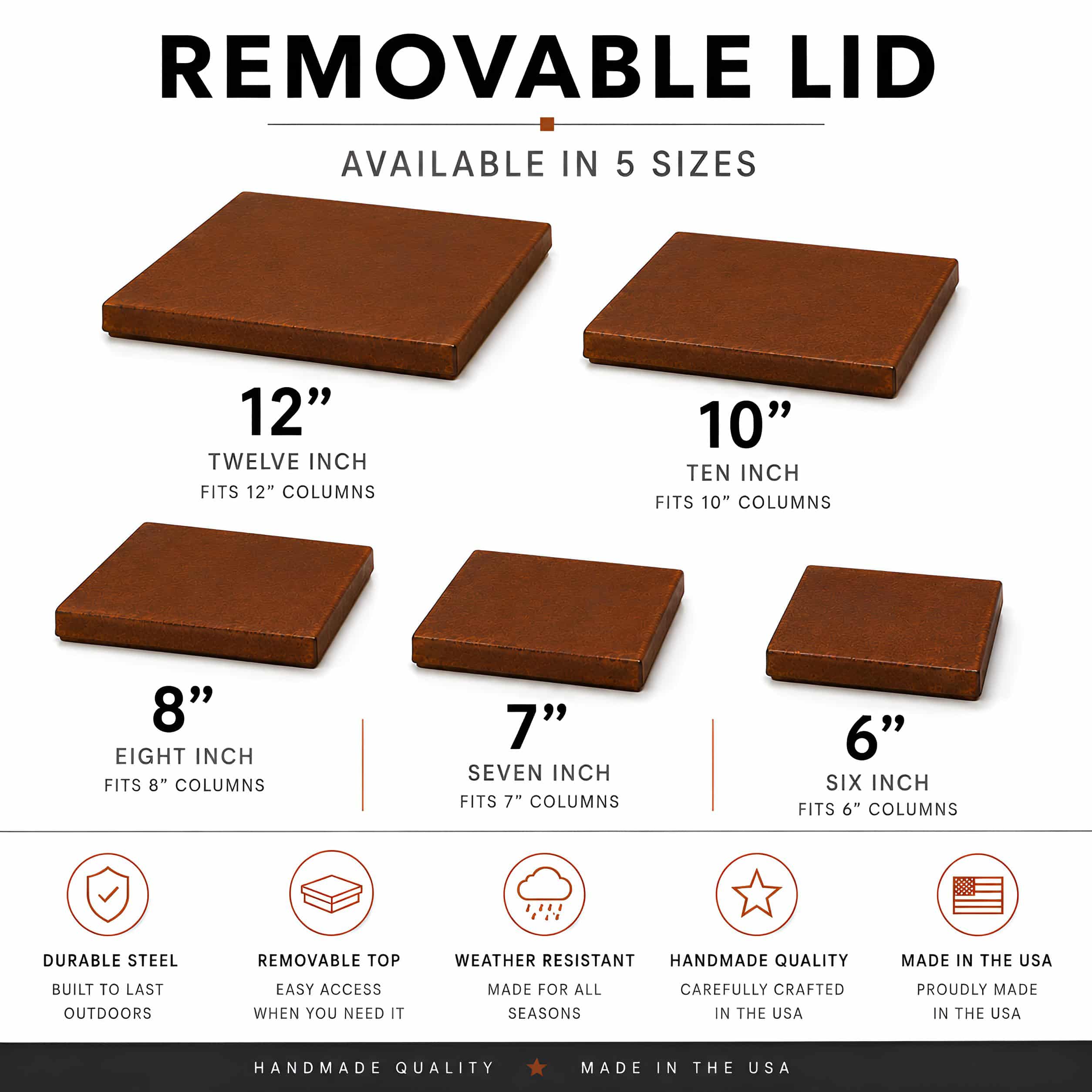 Replacement steel garden column cap
